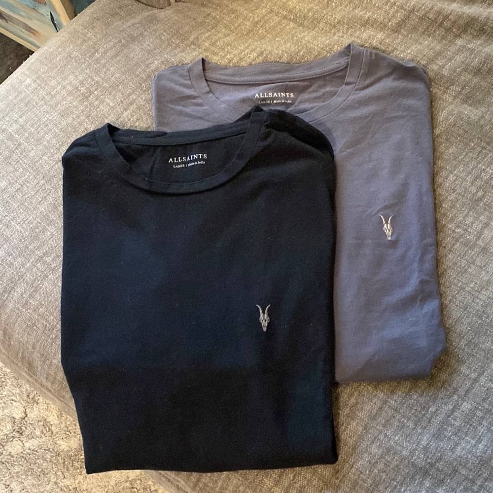 SOLD SOLD ALLSAINTS 2 BUNDLE CREW SHIRTS EUC